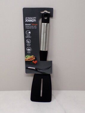 Joseph Joseph Elevate Silicone Slotted Turner with Integrated Tool Rest - Black